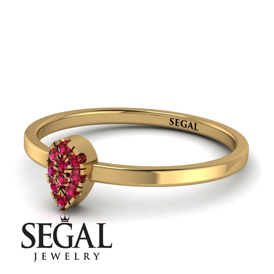 Minimalist Pear Ruby Ring - Genesis No. 10