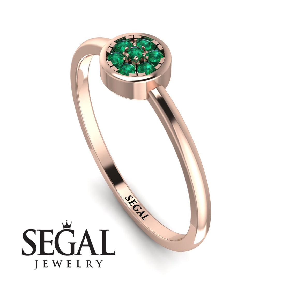 Minimalist Round Emerald Ring - Mckenna No. 5