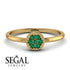 Minimalist Round Emerald Ring - Mckenna No. 4