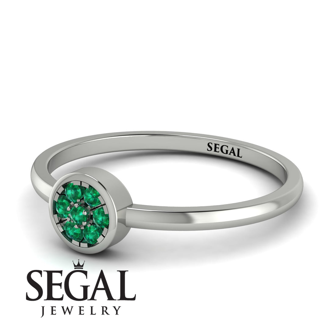 Minimalist Round Emerald Ring - Mckenna No. 6