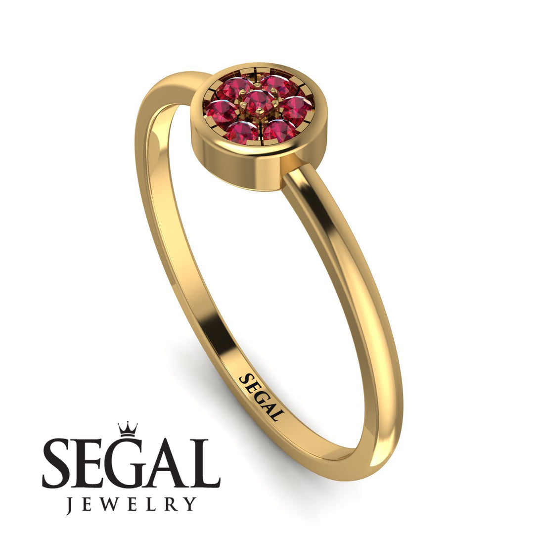 Minimalist Round Ruby Ring - Mckenna No. 10