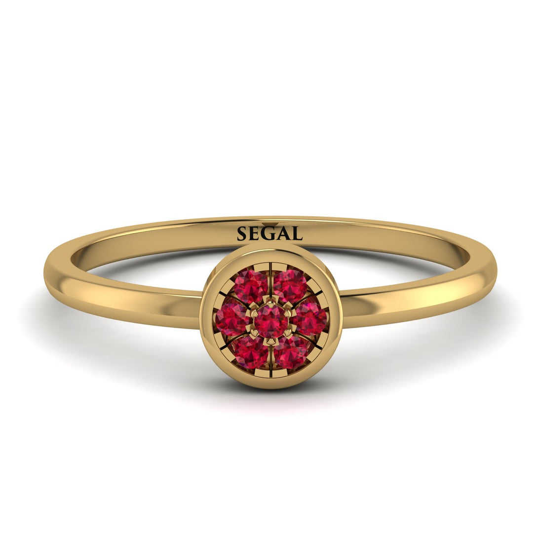 Minimalist Round Ruby Ring - Mckenna No. 10