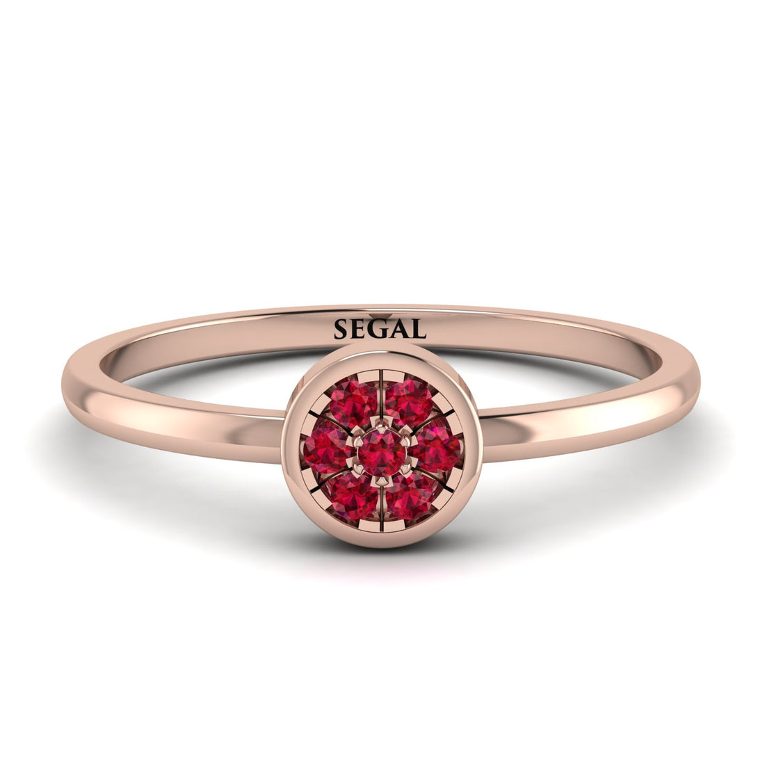 Minimalist Round Ruby Ring - Mckenna No. 11