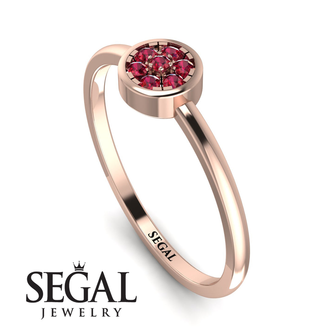 Minimalist Round Ruby Ring - Mckenna No. 11