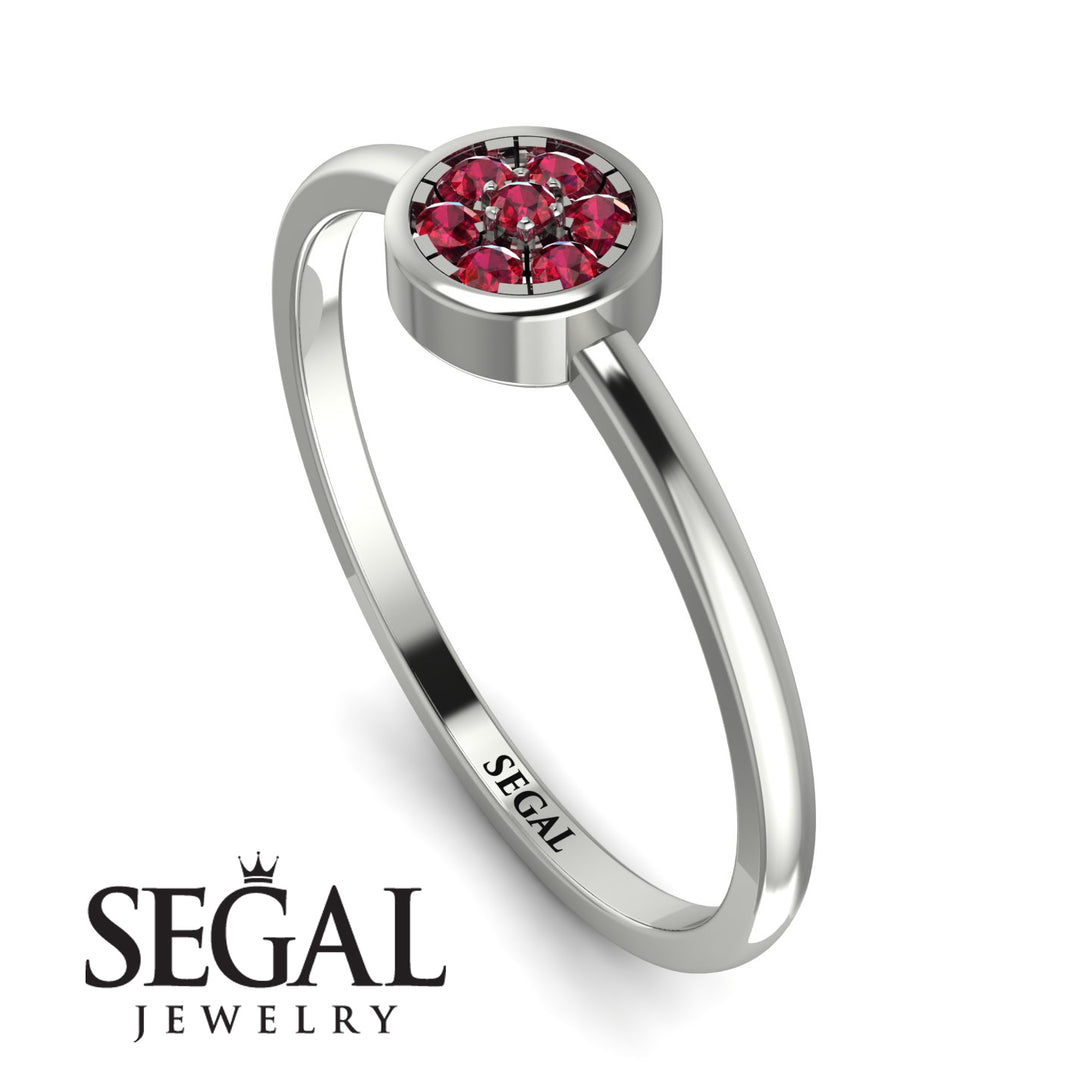 Minimalist Round Ruby Ring - Mckenna No. 12
