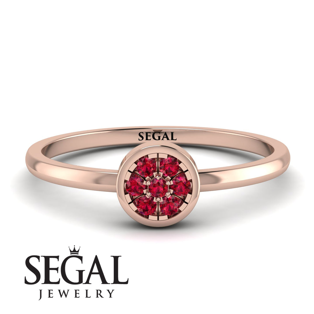 Minimalist Round Ruby Ring - Mckenna No. 11