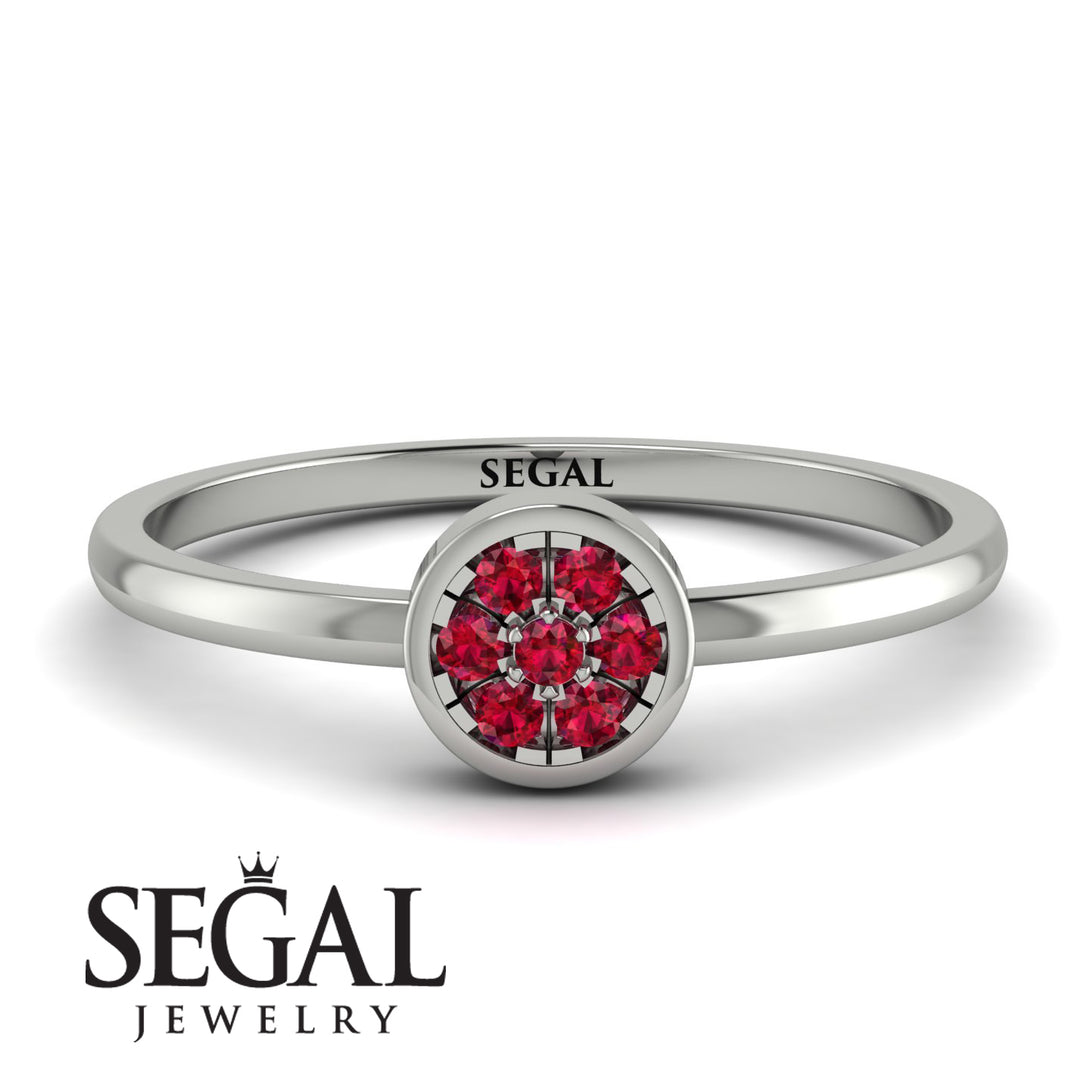 Minimalist Round Ruby Ring - Mckenna No. 12