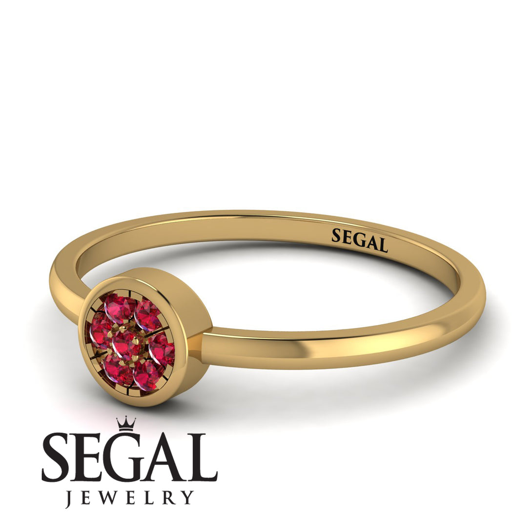 Minimalist Round Ruby Ring - Mckenna No. 10
