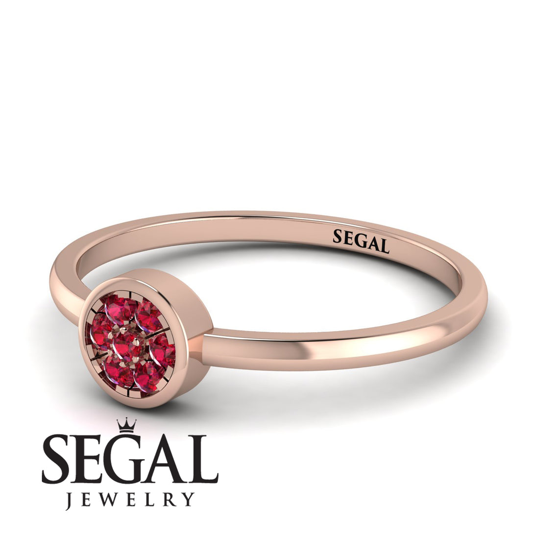 Minimalist Round Ruby Ring - Mckenna No. 11