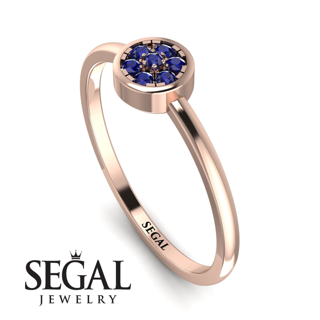 Minimalist Round Sapphire Ring - Mckenna No. 14