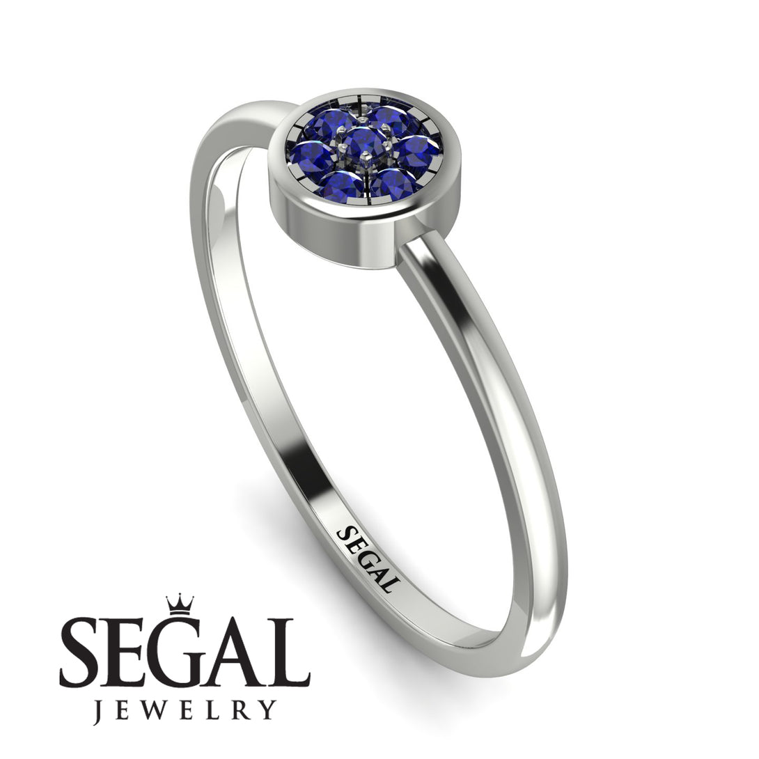 Minimalist Round Sapphire Ring - Mckenna No. 15