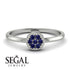 Minimalist Round Sapphire Ring - Mckenna No. 15