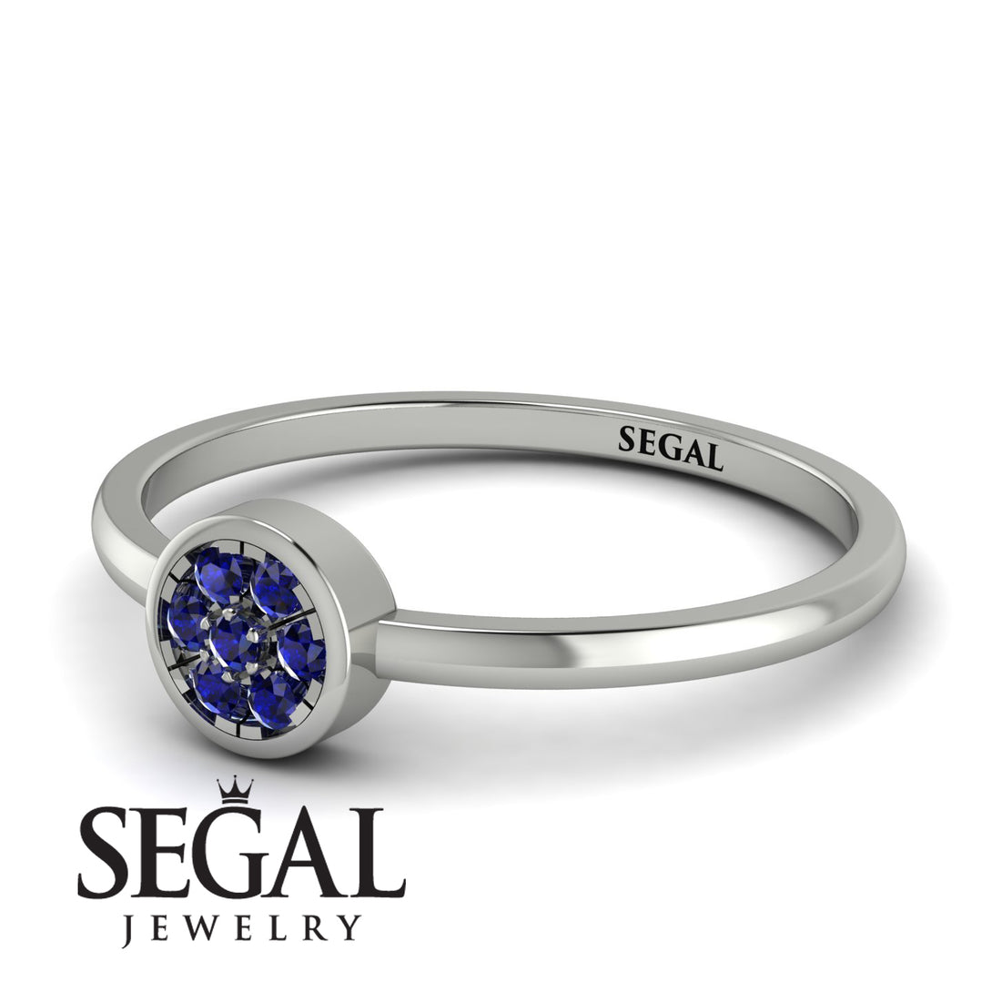Minimalist Round Sapphire Ring - Mckenna No. 15
