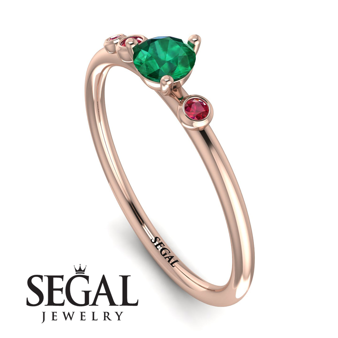 Minimalist Thin Emerald Ring - Brielle No. 50