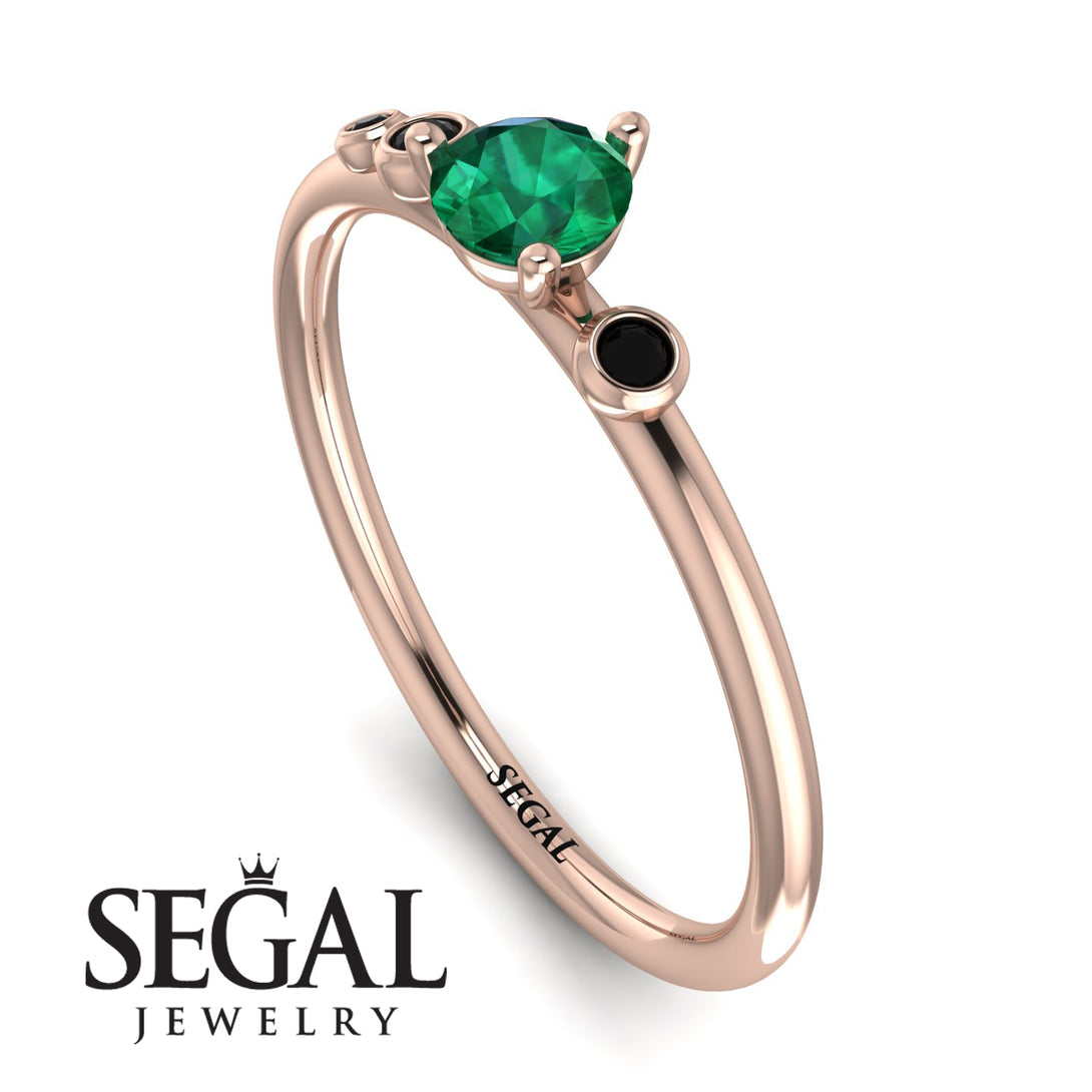 Minimalist Thin Emerald Ring - Brielle No. 35