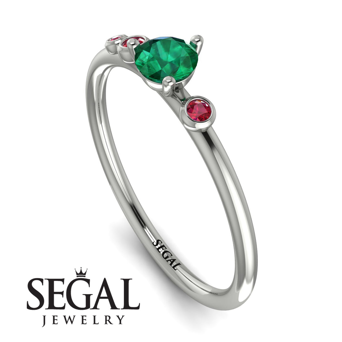 Minimalist Thin Emerald Ring - Brielle No. 51