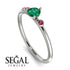 Minimalist Thin Emerald Ring - Brielle No. 51