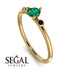 Minimalist Thin Emerald Ring - Brielle No. 34