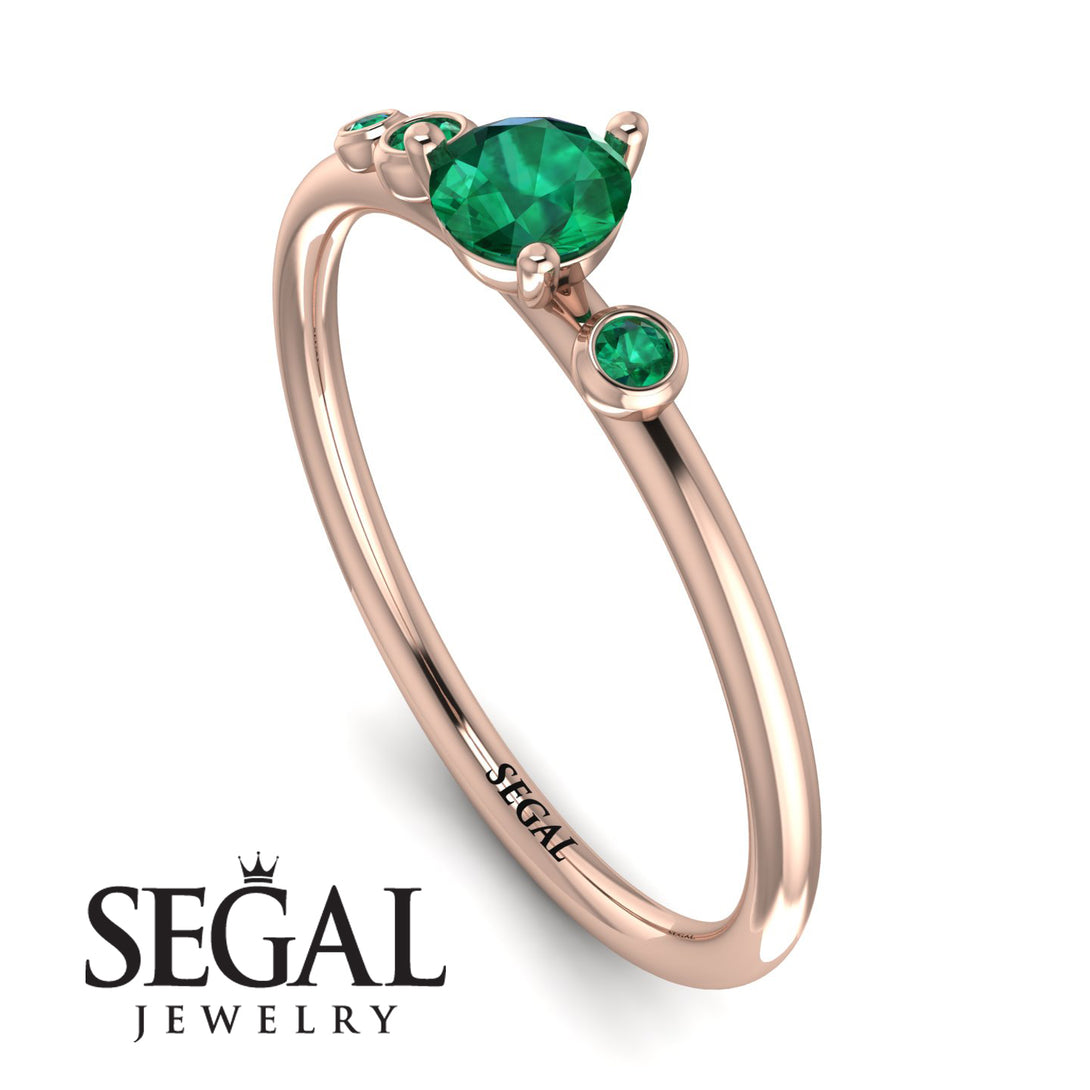 Minimalist Thin Emerald Ring - Brielle No. 20
