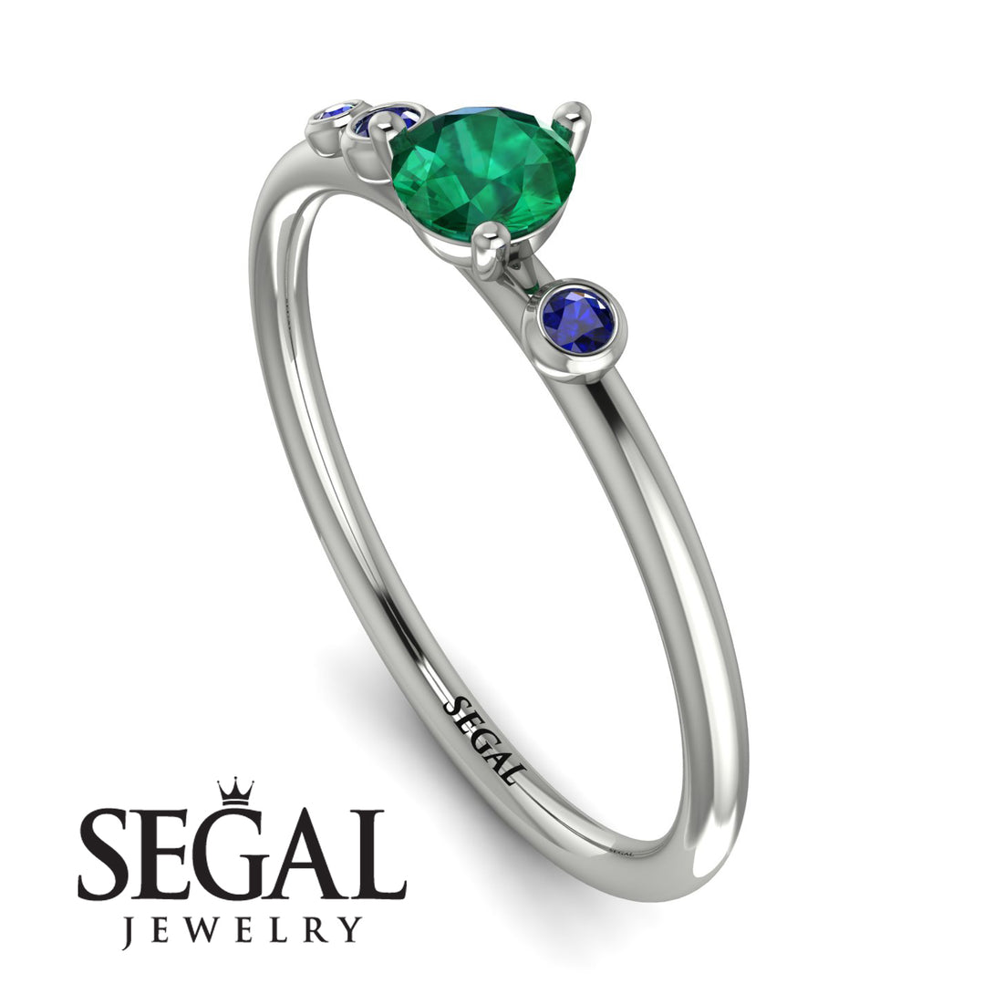 Minimalist Thin Emerald Ring - Brielle No. 66