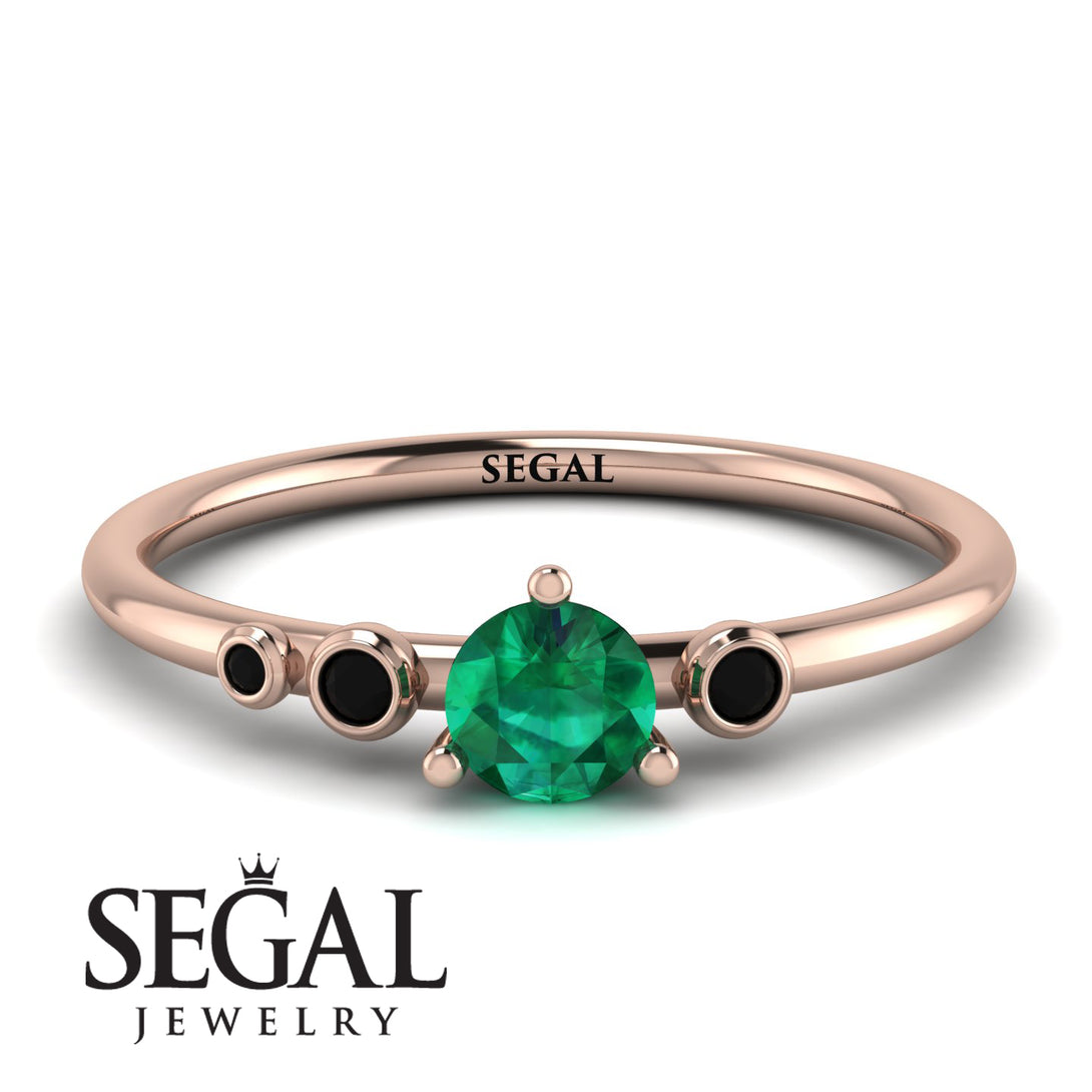 Minimalist Thin Emerald Ring - Brielle No. 35