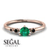 Minimalist Thin Emerald Ring - Brielle No. 35