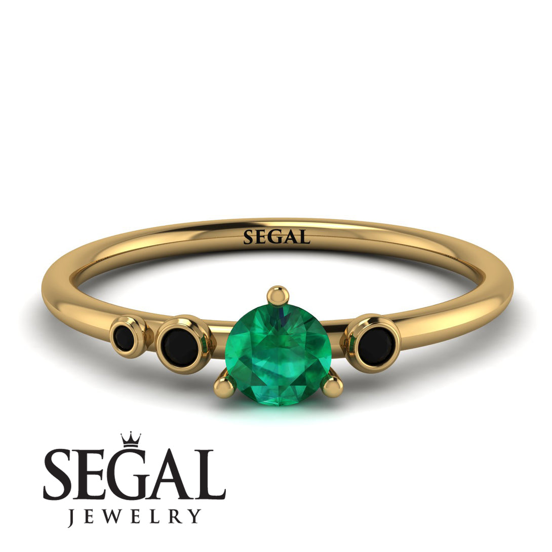 Minimalist Thin Emerald Ring - Brielle No. 34