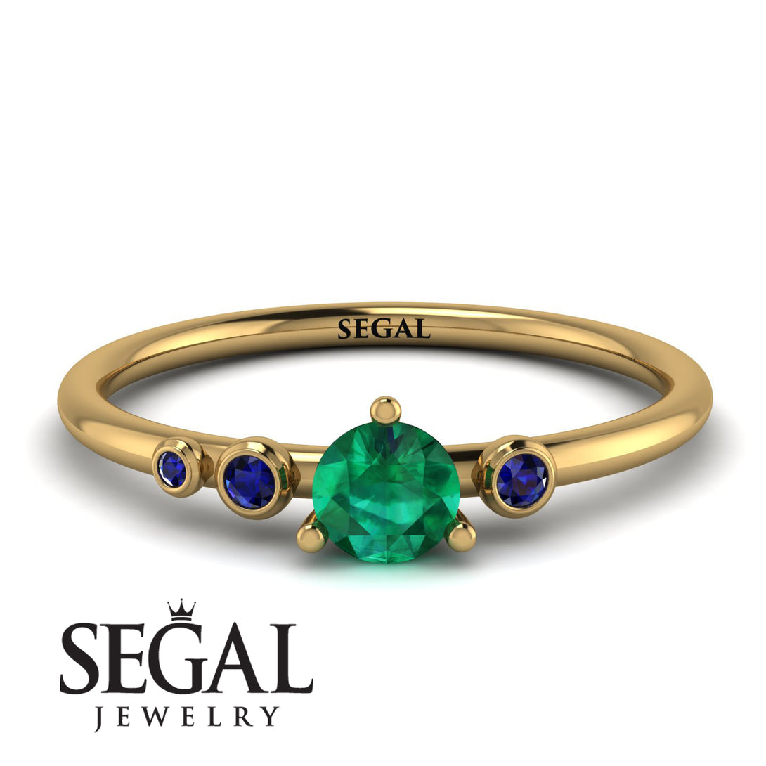 Minimalist Thin Emerald Ring - Brielle No. 64