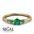 Minimalist Thin Emerald Ring - Brielle No. 19