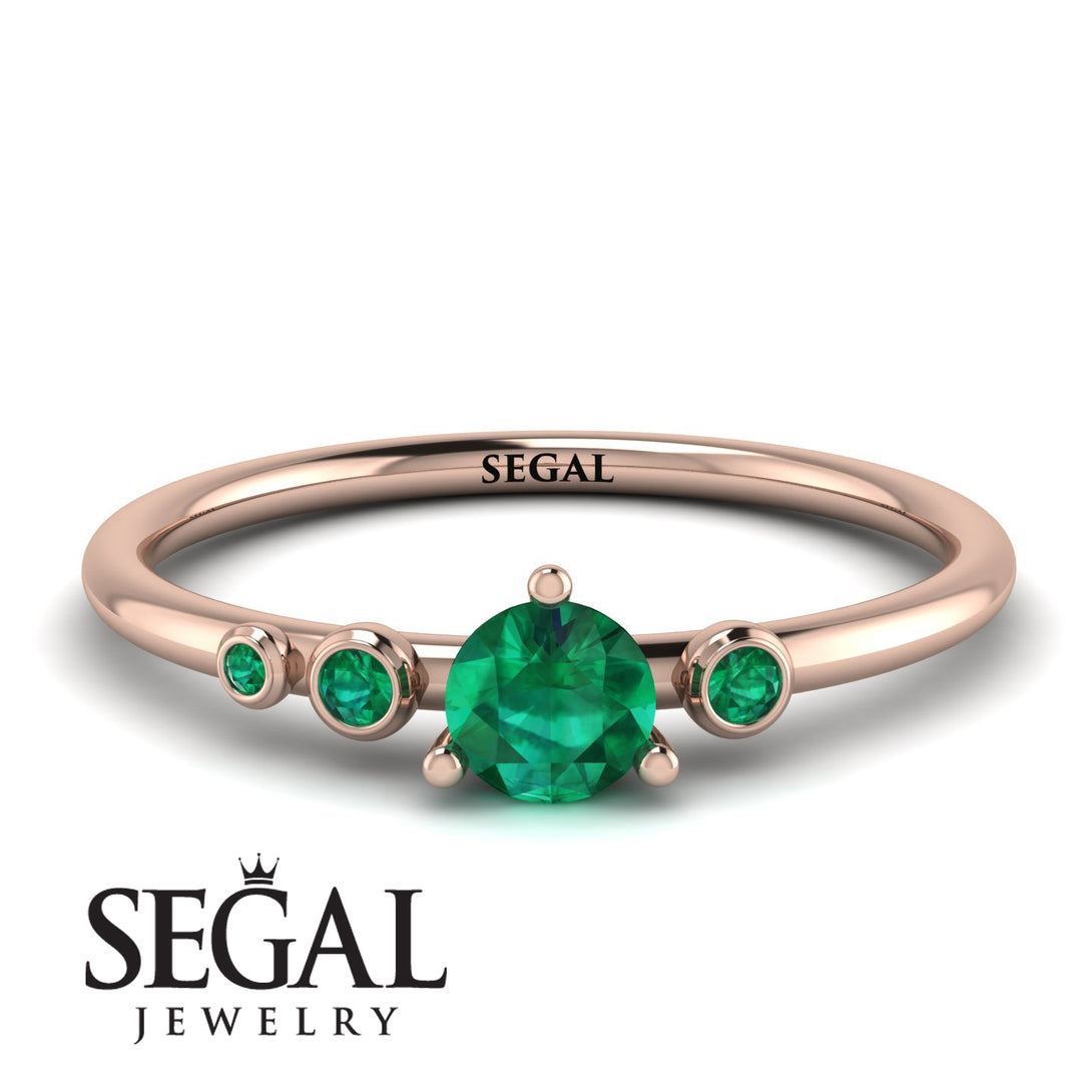 Minimalist Thin Emerald Ring - Brielle No. 20
