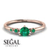 Minimalist Thin Emerald Ring - Brielle No. 20