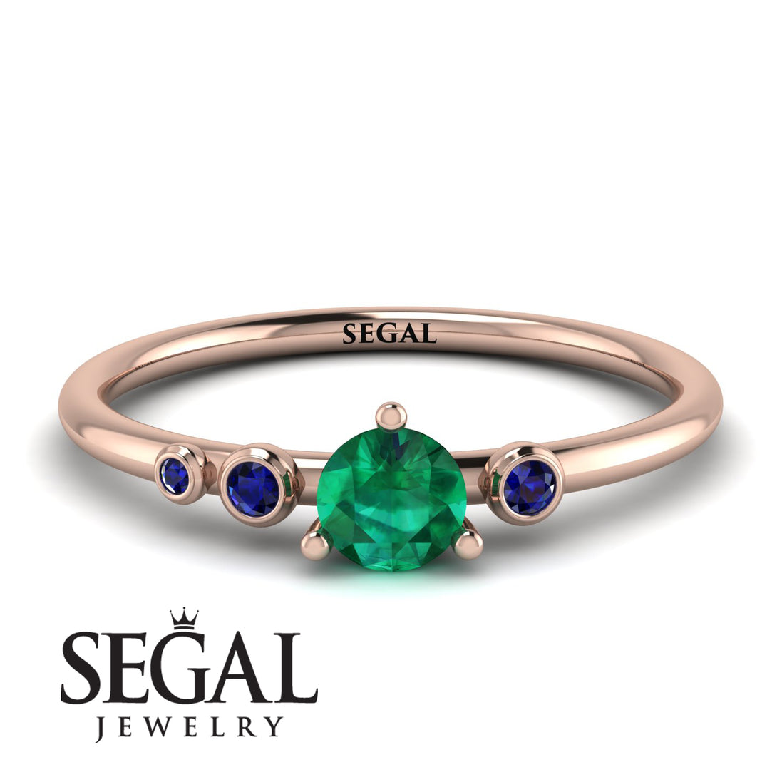 Minimalist Thin Emerald Ring - Brielle No. 65