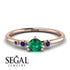 Minimalist Thin Emerald Ring - Brielle No. 65