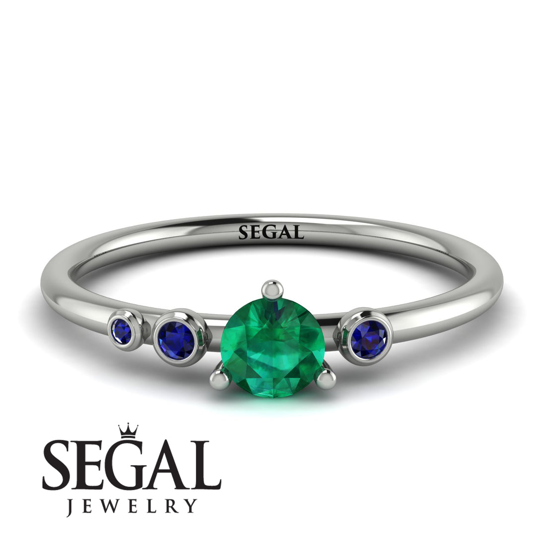 Minimalist Thin Emerald Ring - Brielle No. 66