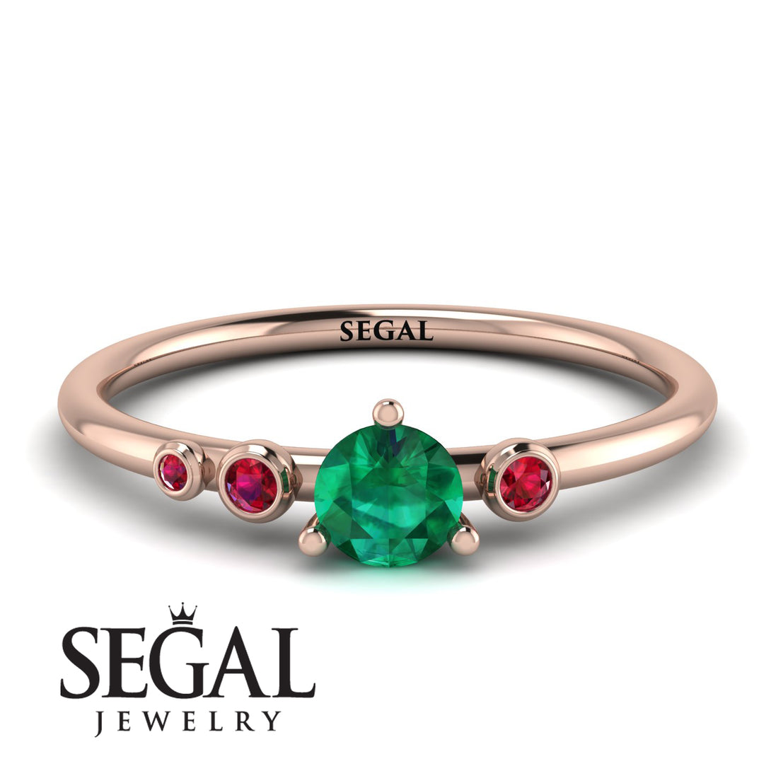 Minimalist Thin Emerald Ring - Brielle No. 50