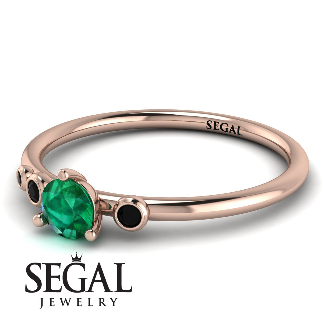 Minimalist Thin Emerald Ring - Brielle No. 35