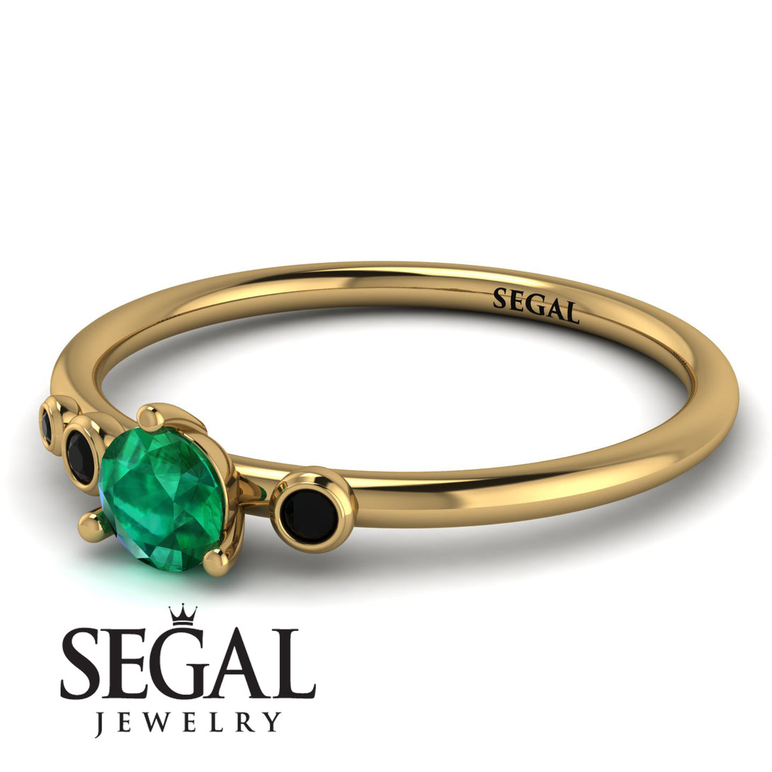 Minimalist Thin Emerald Ring - Brielle No. 34