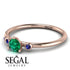 Minimalist Thin Emerald Ring - Brielle No. 65