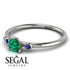 Minimalist Thin Emerald Ring - Brielle No. 66