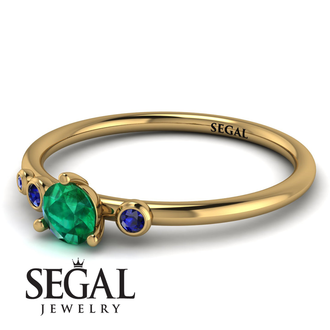 Minimalist Thin Emerald Ring - Brielle No. 64