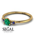 Minimalist Thin Emerald Ring - Brielle No. 64