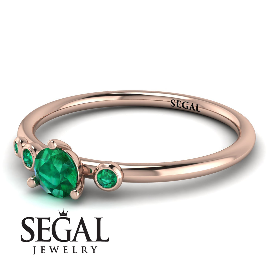 Minimalist Thin Emerald Ring - Brielle No. 20