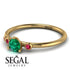 Minimalist Thin Emerald Ring - Brielle No. 49