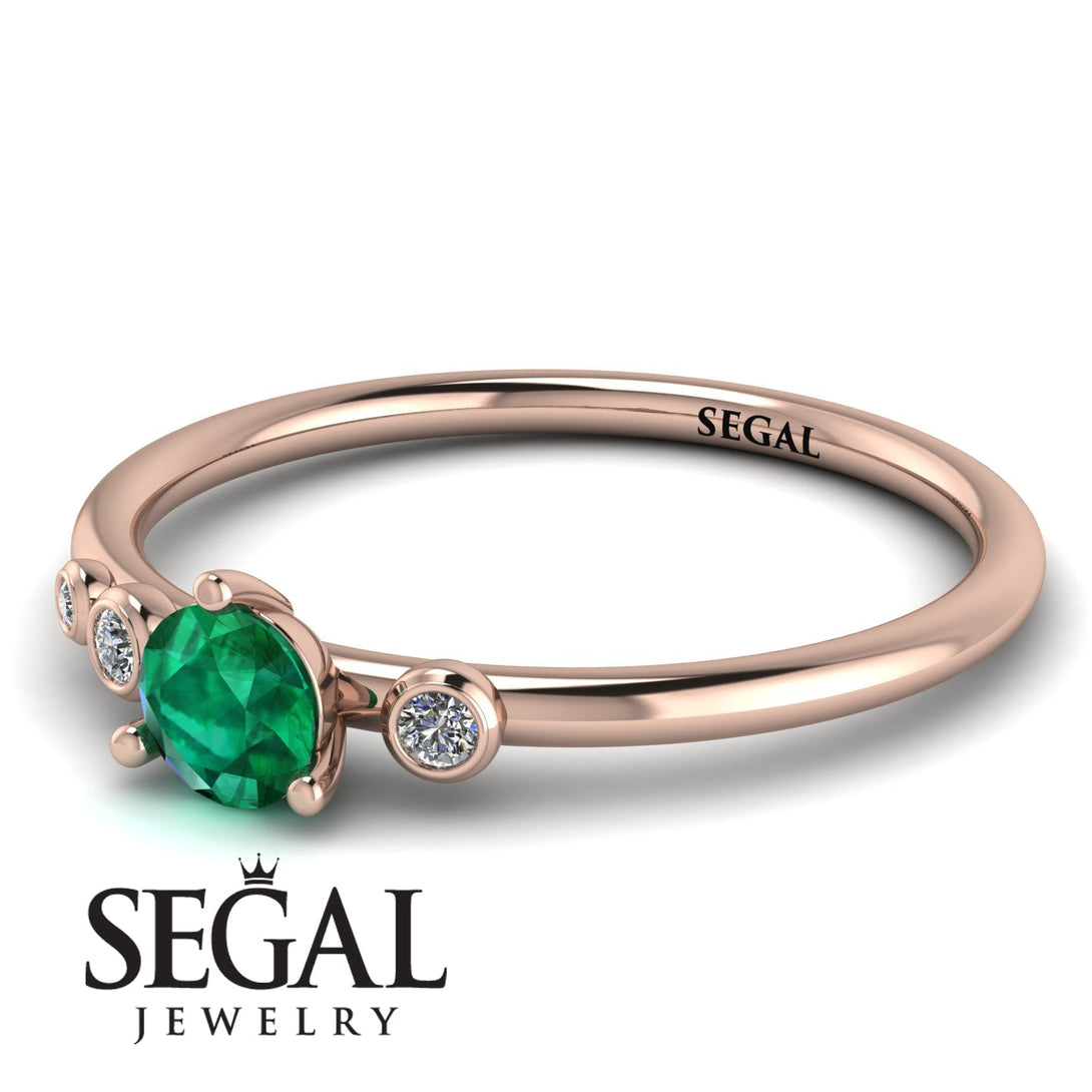 Minimalist Thin Emerald Ring - Brielle No. 5