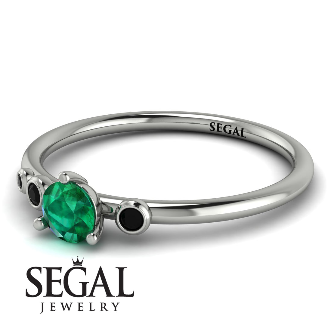Minimalist Thin Emerald Ring - Brielle No. 36
