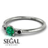 Minimalist Thin Emerald Ring - Brielle No. 36