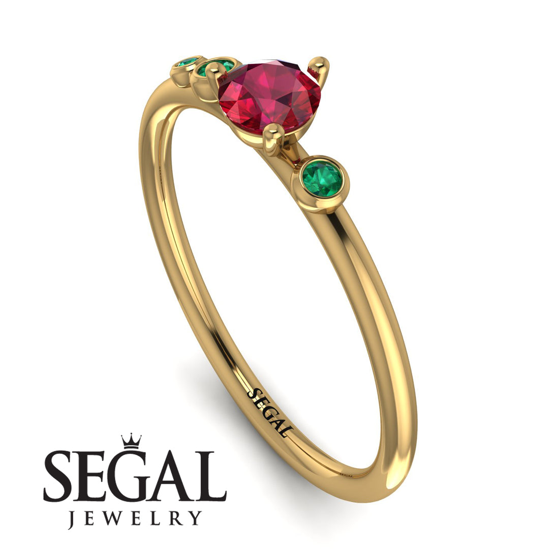 Minimalist Thin Ruby Ring - Brielle No. 25