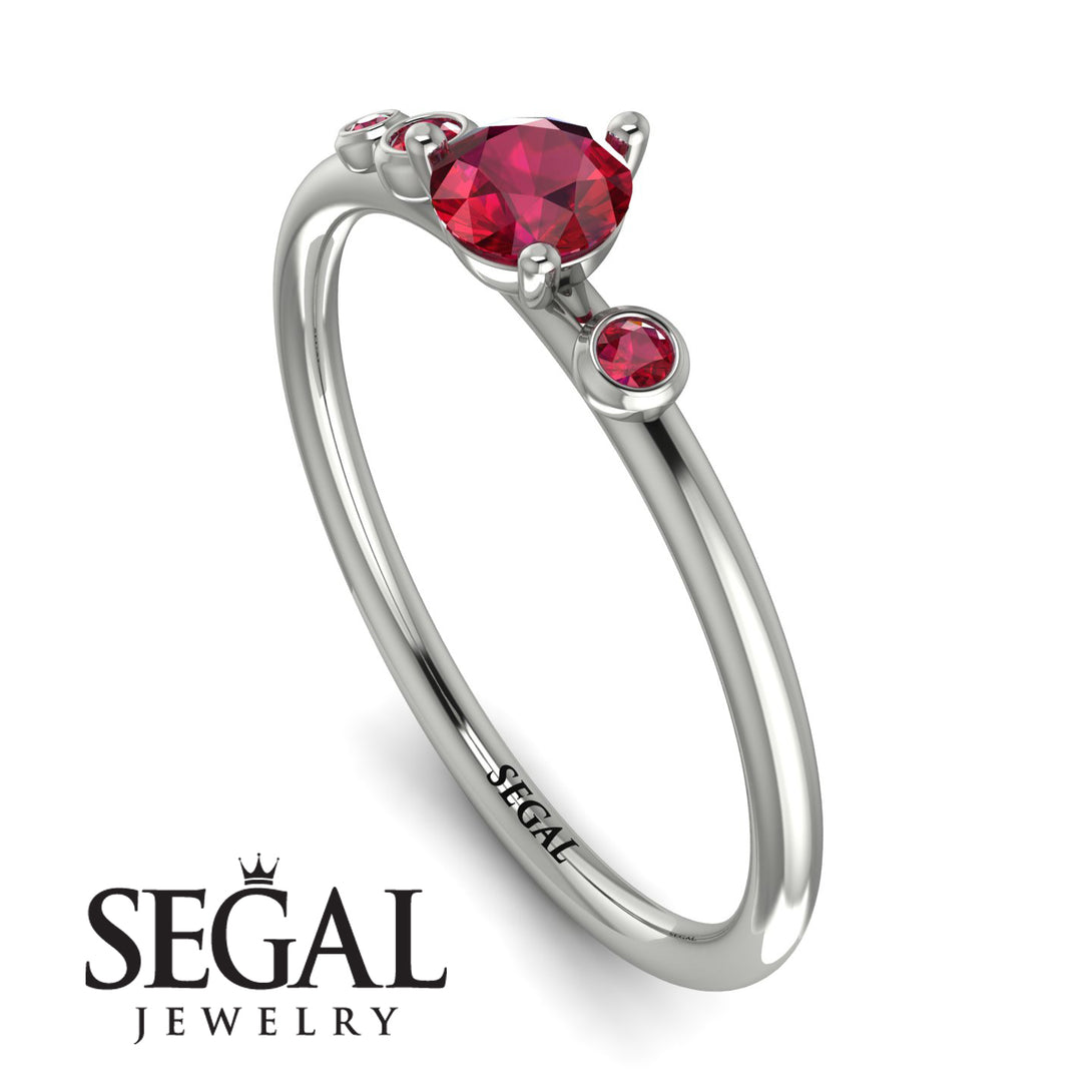 Minimalist Thin Ruby Ring - Brielle No. 57