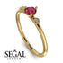 Minimalist Thin Ruby Ring - Brielle No. 10