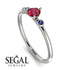 Minimalist Thin Ruby Ring - Brielle No. 72